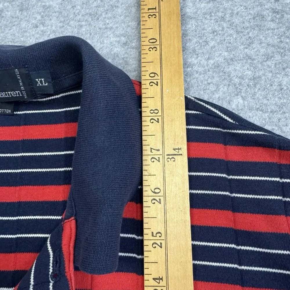 Vintage Polo Ralph Lauren Golf Polo Shirt Mens XL Blue Red White‎ Striped Crest